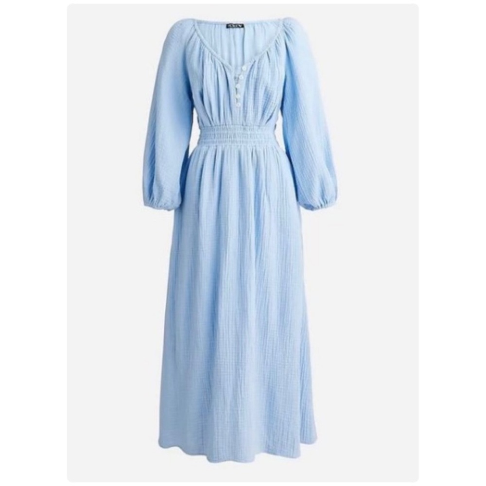 V-neck midi dress in soft gauze*
